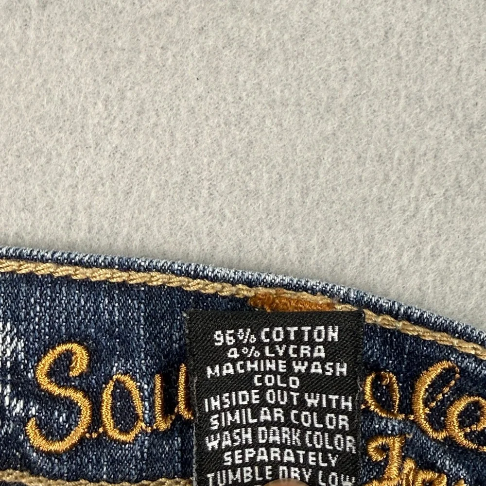 Southpole Flare Jeans Womens Sz‎ 9 Y2K Low Rise Bootcut Stretch Denim Front Fade